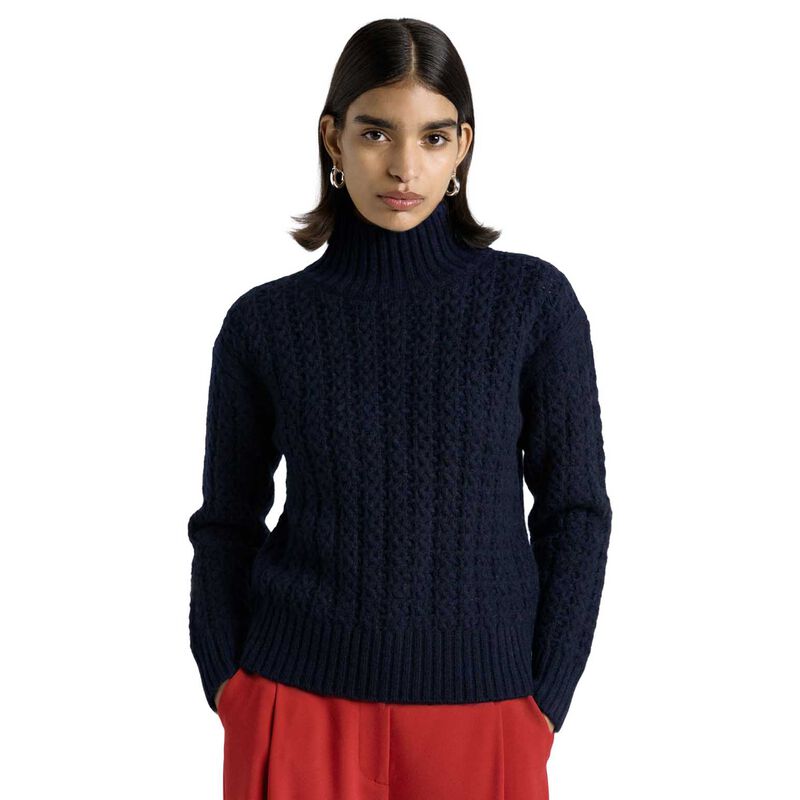 Cue Merino Alpaca Blend Cable Turtle Neck Knit image number 4
